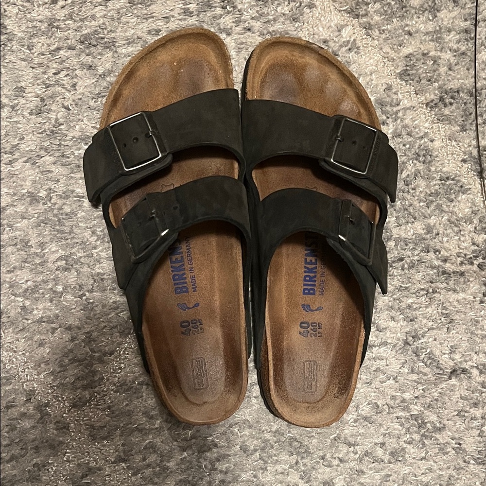 Birkenstock black soft footbed sandals sz 40